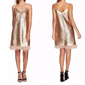 Cece gold metallic dress